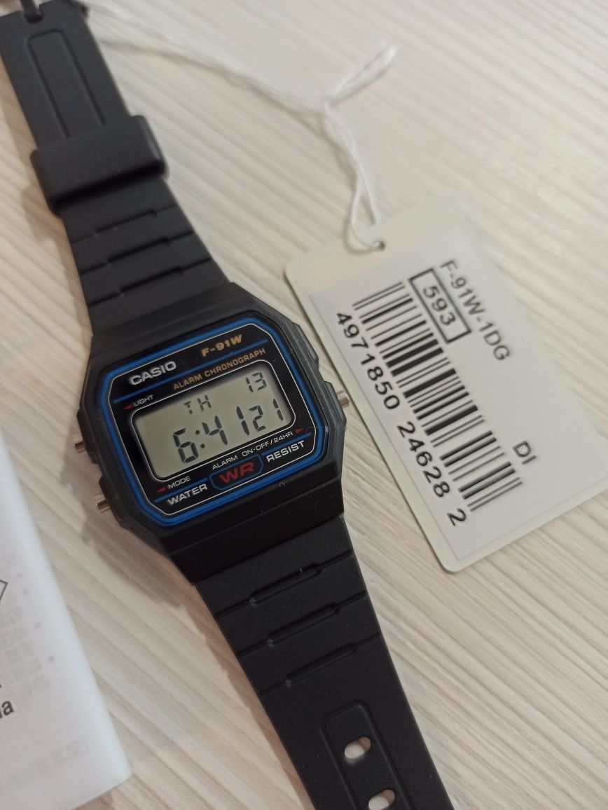 Часы Casio F-91W-1DG ОРИГИНАЛ!Винтаж Ретро Годинник касіо Касио Новое
