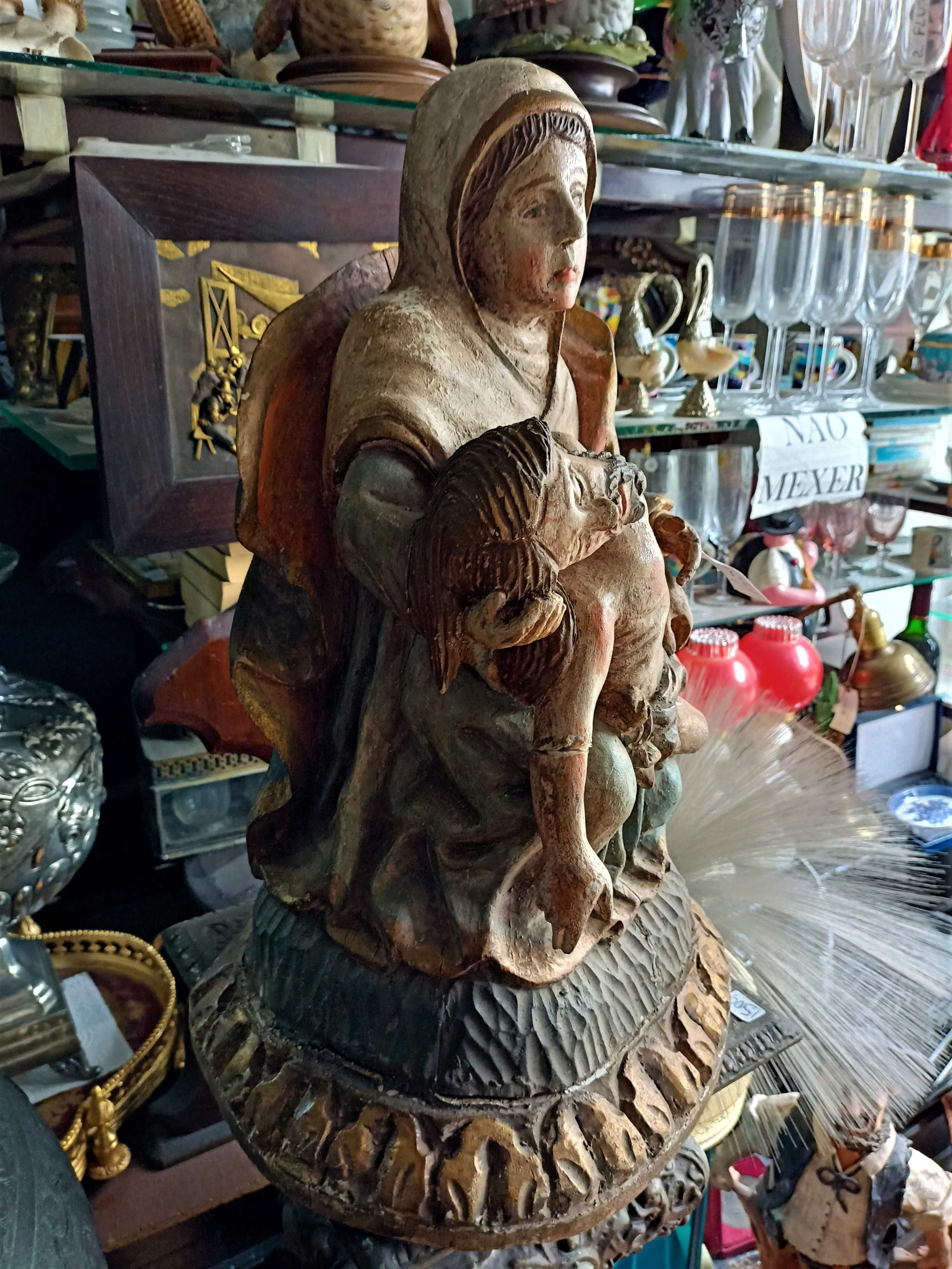 Pietá Madeira Policromada Séc XVIII XIX 2