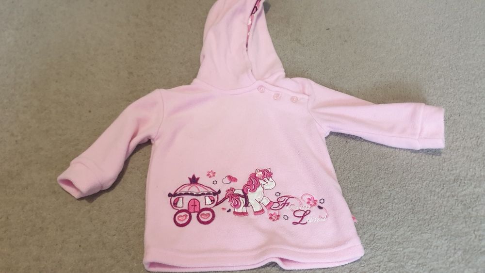 Bluzka polarowa ciepła różowa dla dziewczynki 74