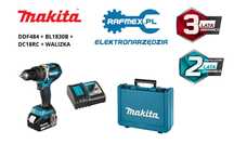 Makita Wiertarko Wkrętarka DDF484 z Aku. 18V 3,0Ah Ładowarką DC18RC