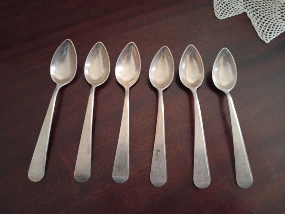 6 colheres de prata maciça muito antigas 95 grms.