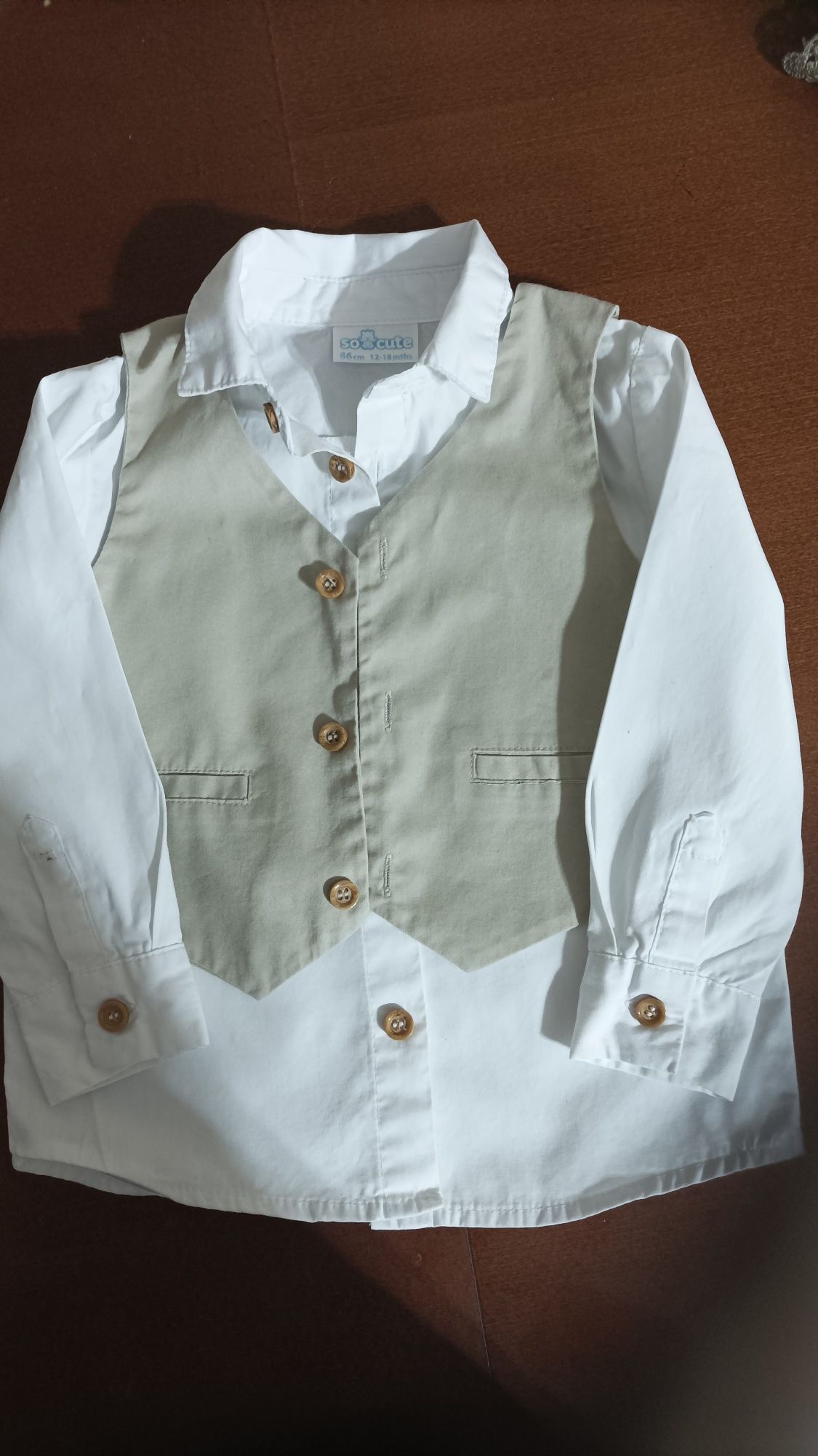 Elegancki zestaw dla chłopca: koszula + spodnie r. 86