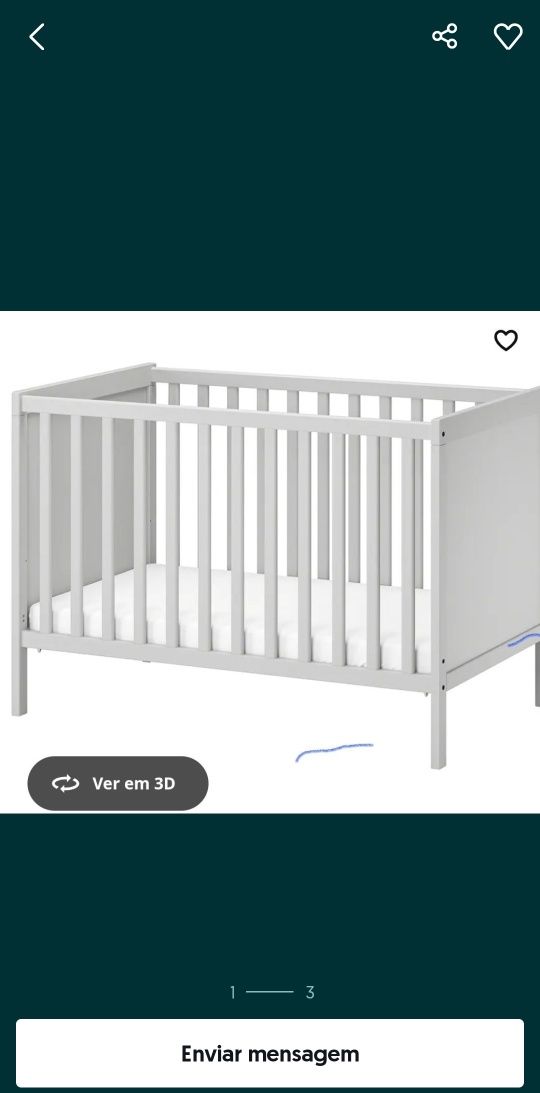 Cama cinza 2 posições