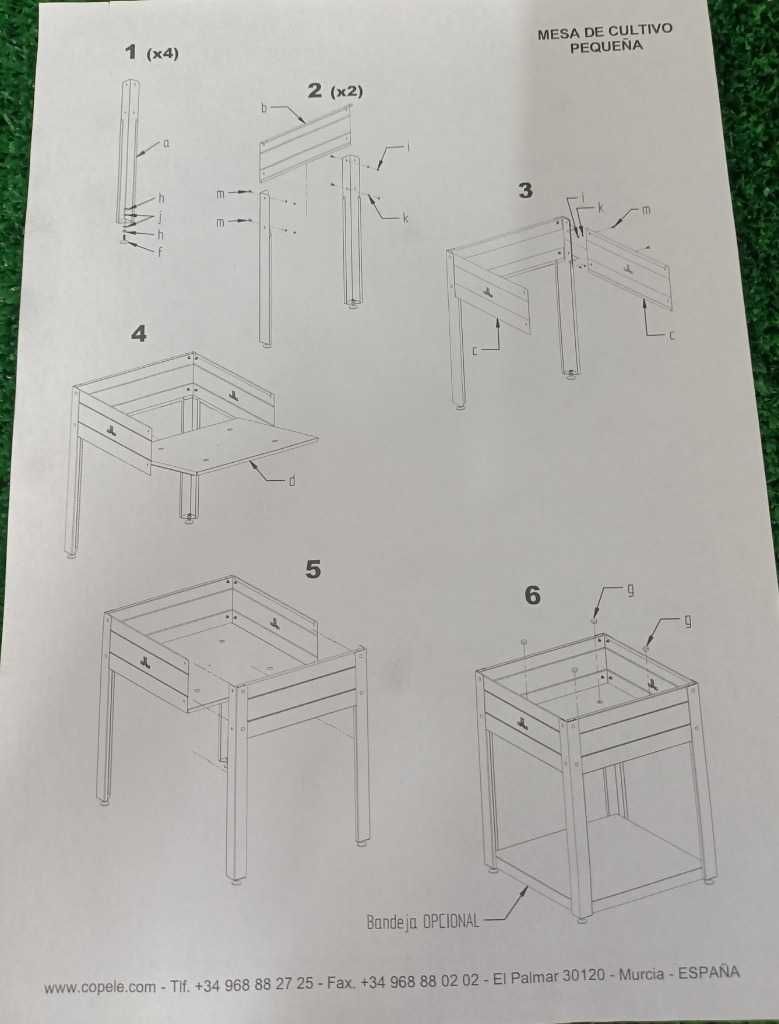 Copele Stół Do Warzyw Metalowy 72 x 72 Do Upraw Domowych Nr00282