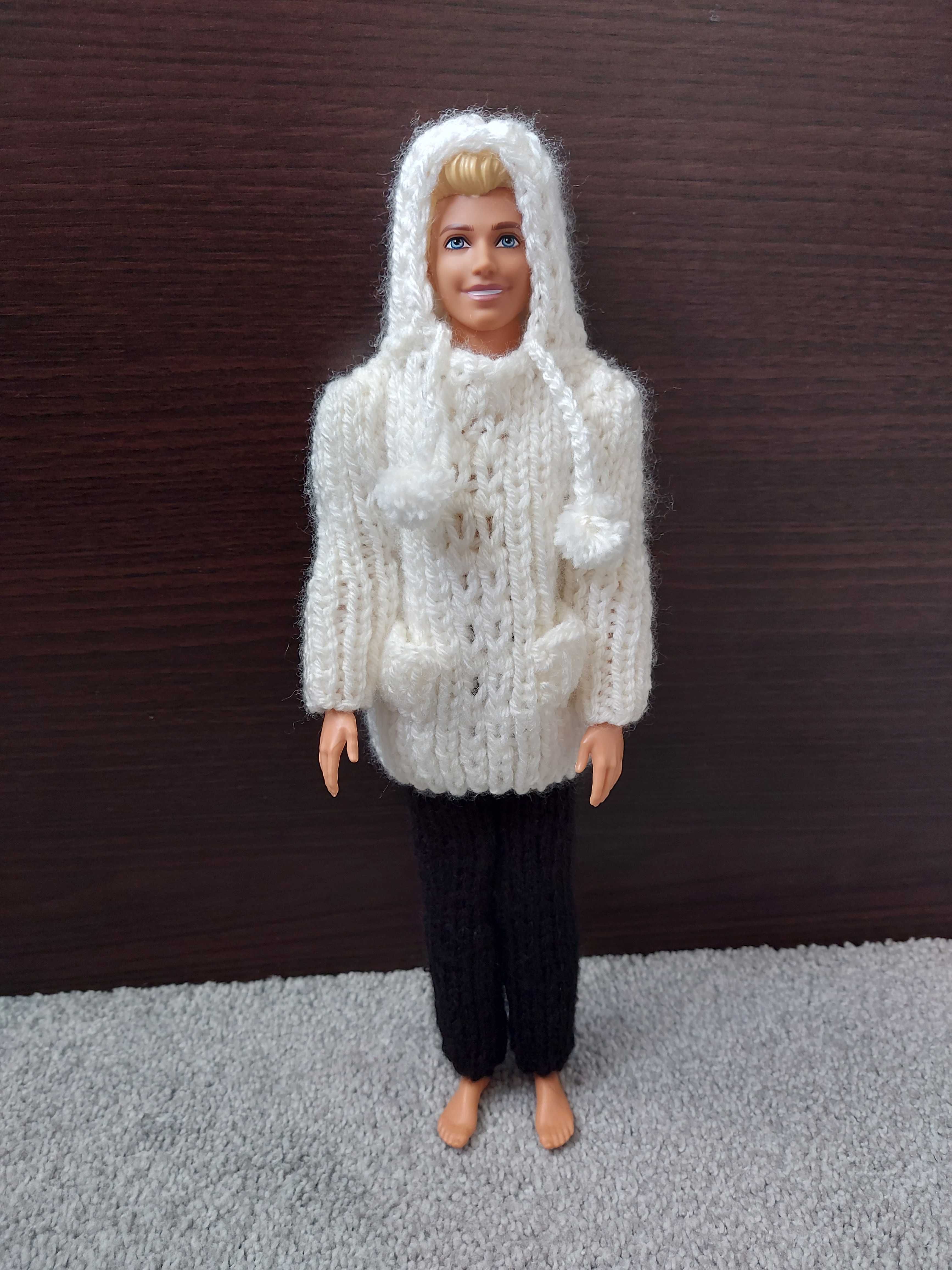 Ken Barbie ubranie zestaw bluza pompon spodnie