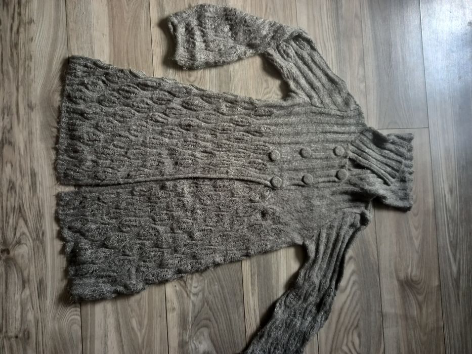 FEMINALE szary ażurowy swetr M/38