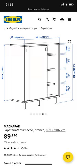 Sapateira IKEA Branco - MACKAPAR