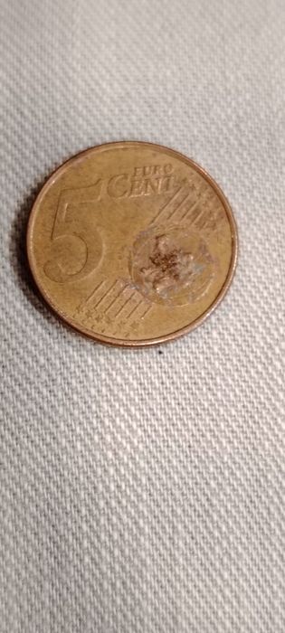 Moeda de Portugal 5 Cts Com defeito