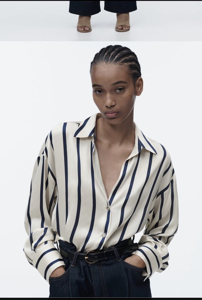 Сатинова сорочка Zara шовкова сорочка блуза Zara