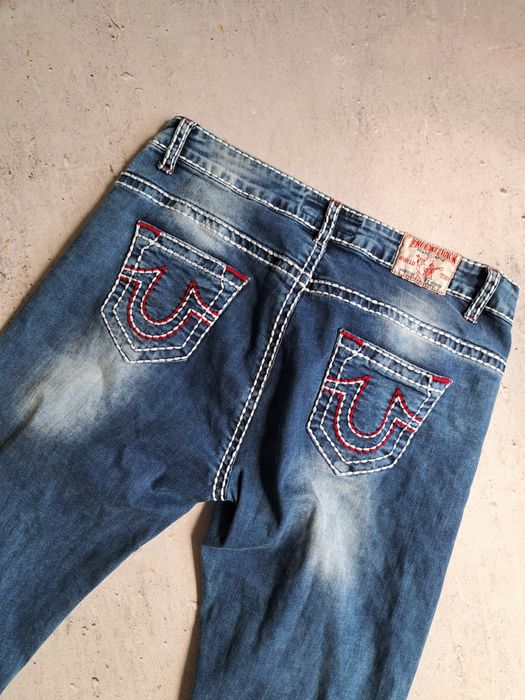 True religion spodnie jeans denim y2k avant garde stitch M