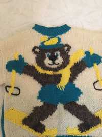 Кофта свитер шерстяной мишка 122-128