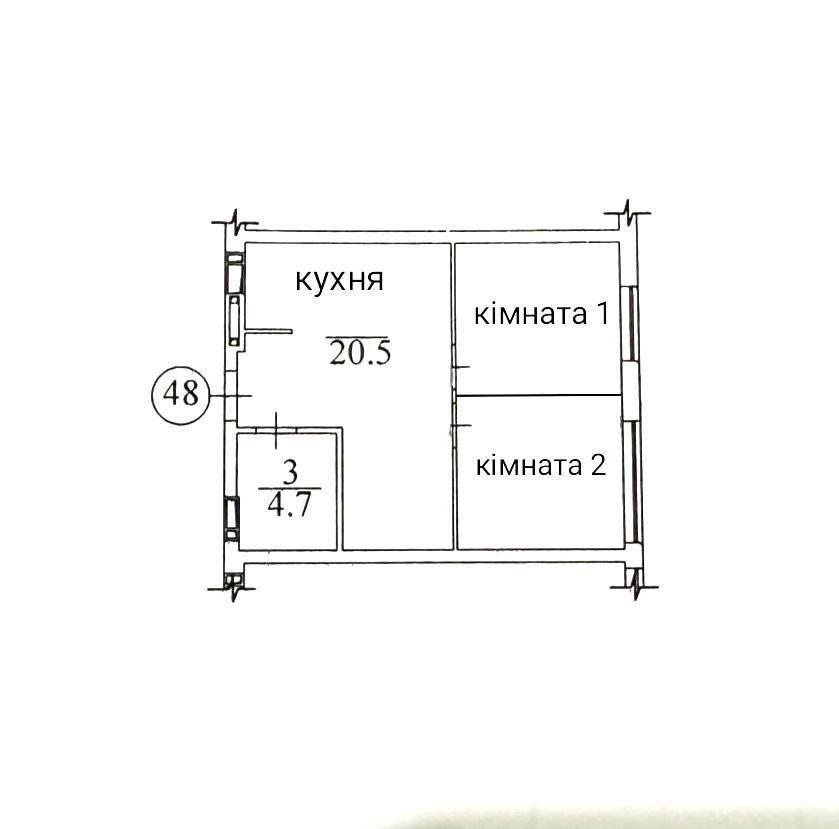 2 кімнатна квартира Сіті Парк, 5 поверх, під ремонт