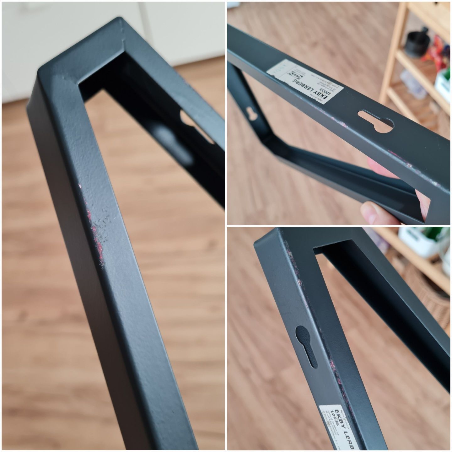 Ikea Ekby Lerberg 4szt. czarny wsporniki do półek loft wspornik półka
