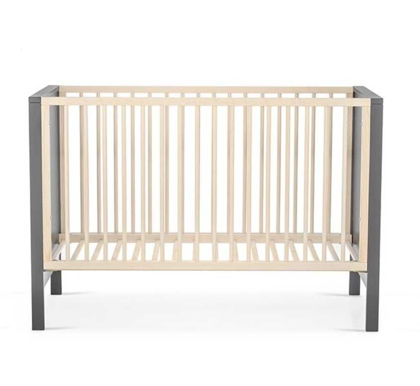 Berço Kinderkraft MIA 2 em 1 com colchão 0m + Cinza com colchão.