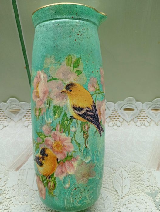 Ваза для квітів скляна. Декор ручної роботи