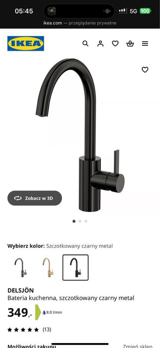 Kran ikea Delsjön 404.887.96 nowy org zapakowany !