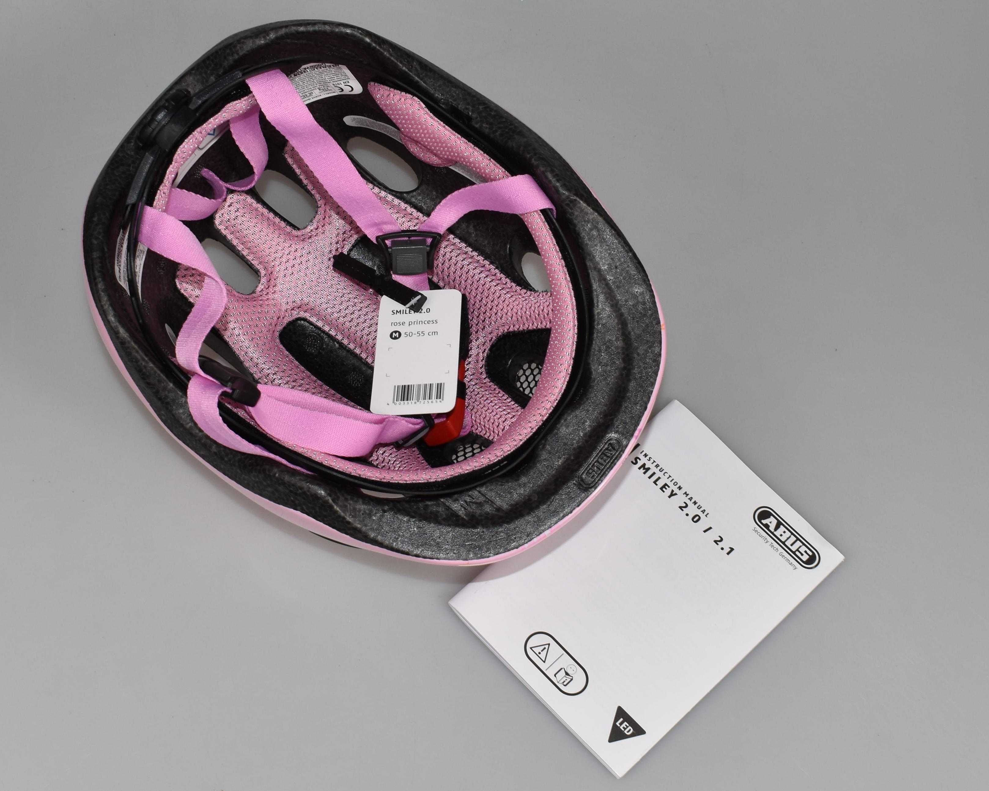Kask rowerowy dziecięcy Abus Smiley 2.0 Rose Princess M 50-55cm