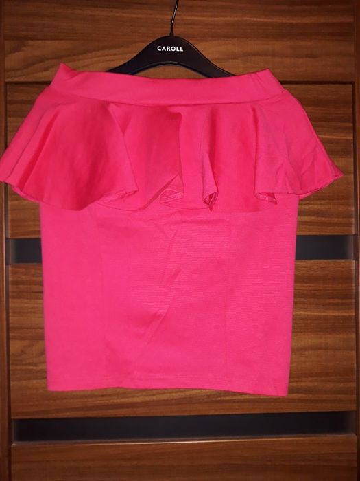 Sliczna spódnica z baskinką 36 fuksja różowa