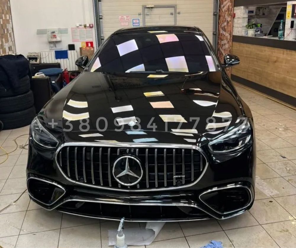 Обвес W223 S63 AMG передний бампер задний диффузор решетка