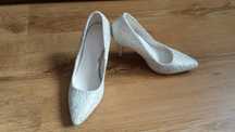 Buty ślubne białe z srebrnymi cekinami Jenny Fairy roz. 37