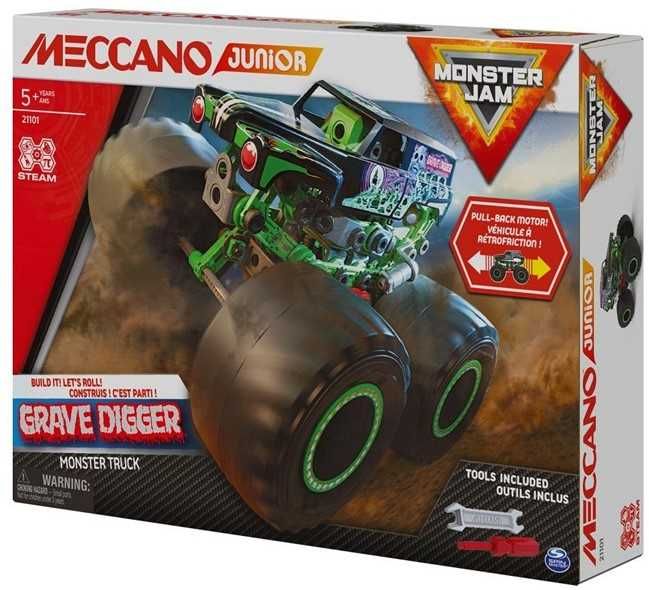 Novidade:MECCANO JUNIOR MONSTER JAM MONSTER TRUCK GRAVE DIGGER