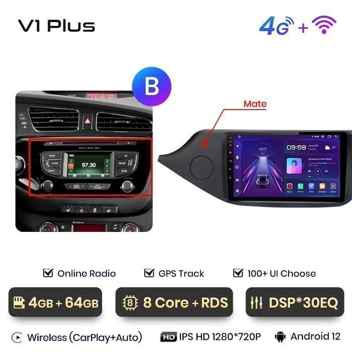 Radio nawigacja KIA CEED 2012 - 2018 Android Auto Carplay 4GB 64GB