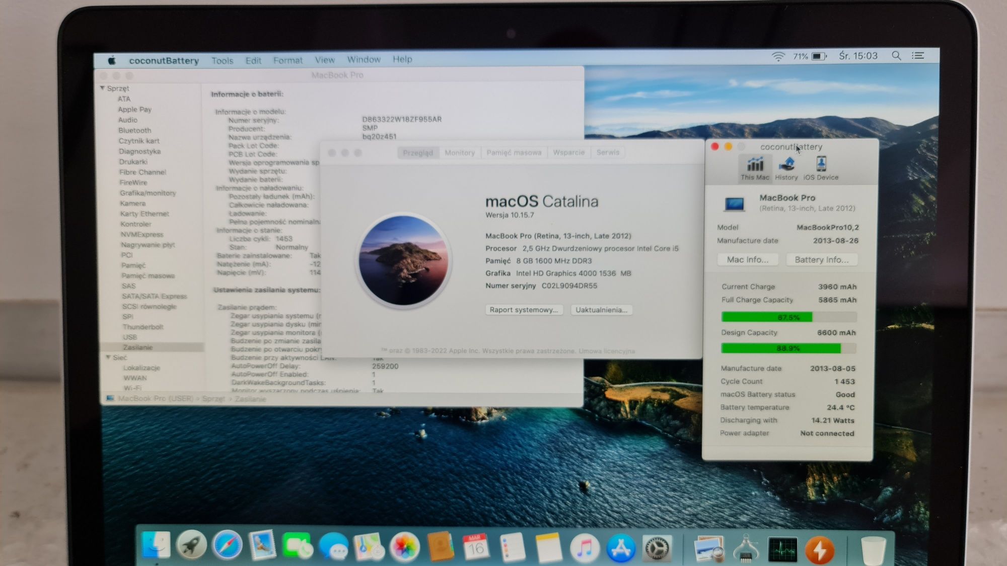 Apple MacBook Pro 13" i5 2,5GHz Retina A1425 Poznań