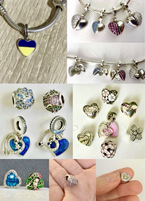 Шарм мама семья сердце клевер дерево pandora пандора серебро