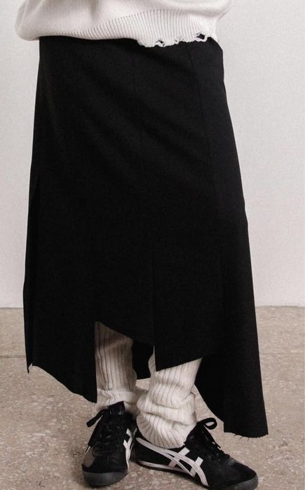 Чорна спідниця Harmi (укр бренд) XL, міді, асиметрія