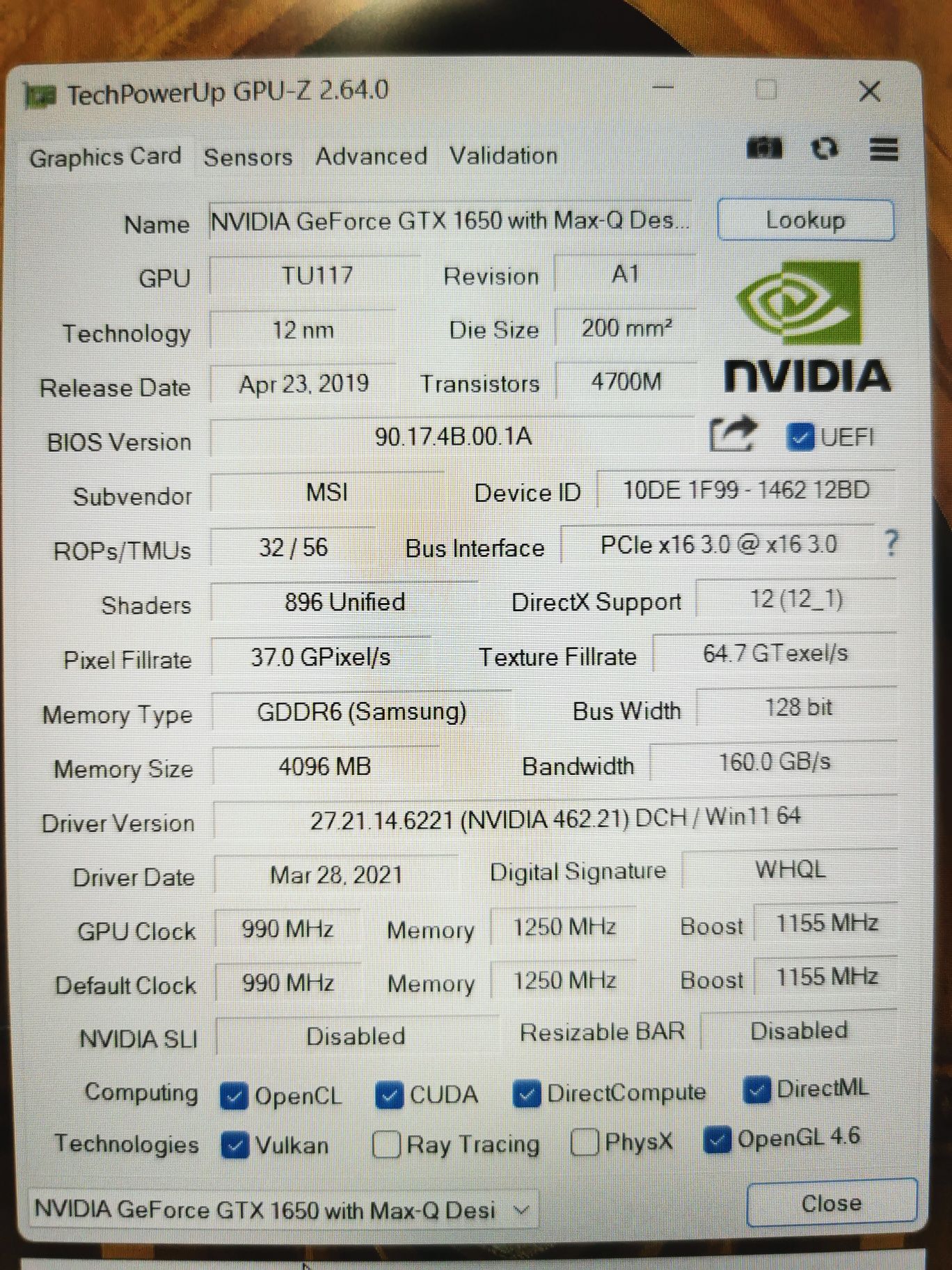 MSI GF63, Core i5 - 9300h, ram 16 gb, GTX 1650 Max q, ssd 512 gb