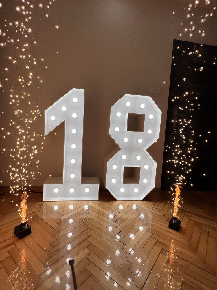 Świecący napis 18 Led urodziny
