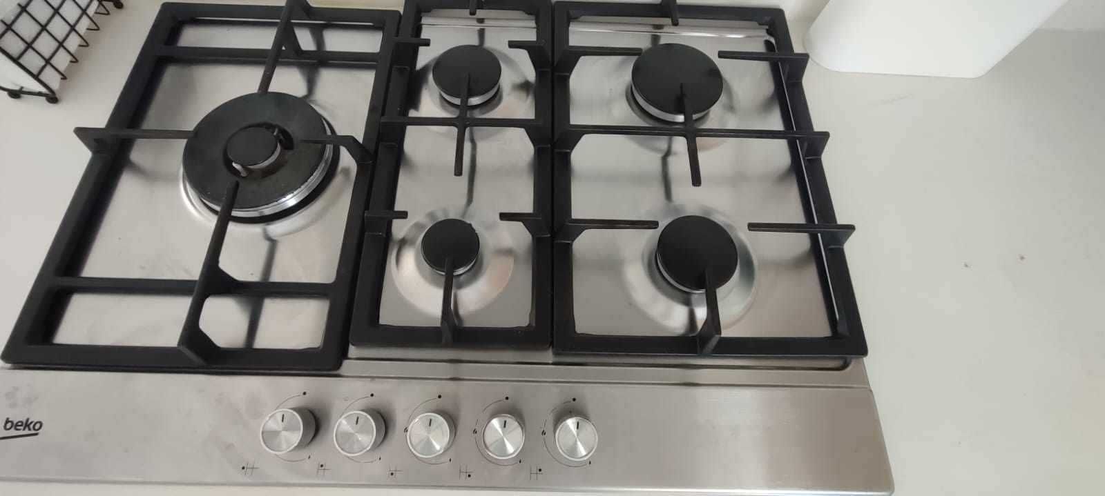 Placa de gás encastre 75 CM 5 zonas com 1 wok