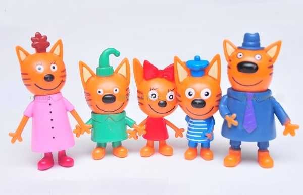 Три кота Набор вся семья Котя Кисуля Карамелька Компот Коржик