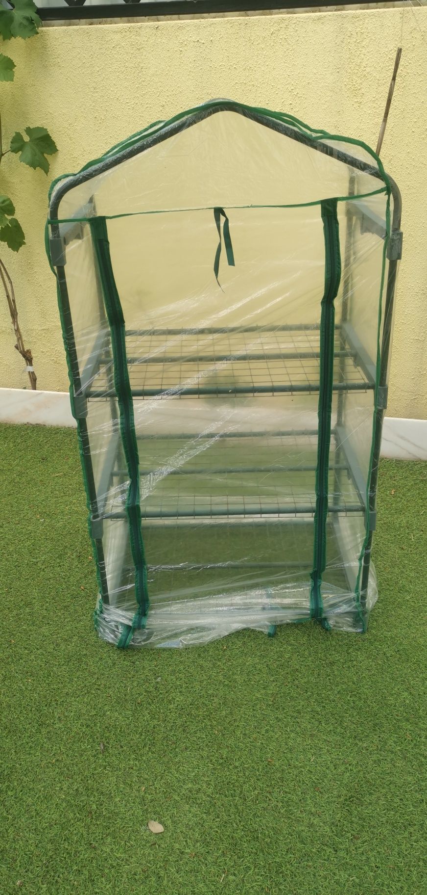 estufa jardim transparente metal e pvc