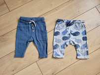 Spodnie H&M Zara 68 3-6 muślinowe bawełna niemowlęce 2szt 2pak