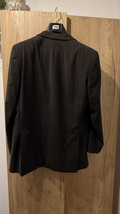 Męska marynarka w paski grafit braz XXL