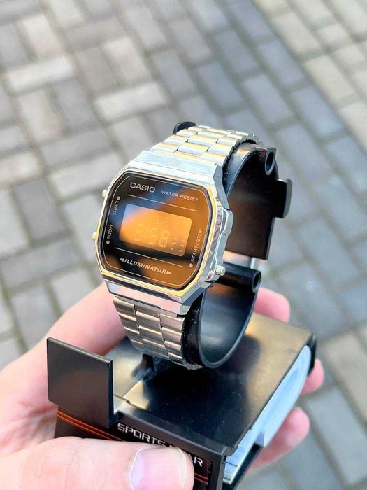 Годинник A168 WEM Silver/Black | Часы касио A159W | Мужские Винтаж AQ