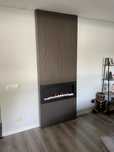 Lareira Bioetanol em painel ripado