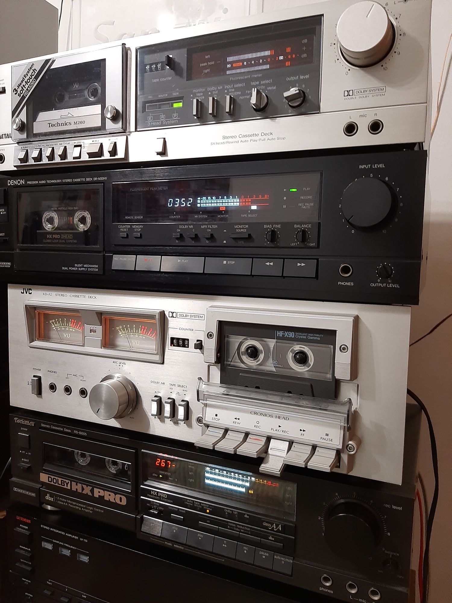 TECHNICS DENON JVC DECK CASSETES receiver