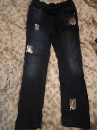 TOPOLINO Spodnie jeansowe 122 dziewczęce cekiny