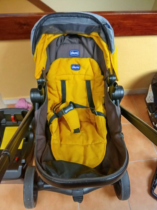 Trio chicco conjunto de ovo, alcofa e carrinho