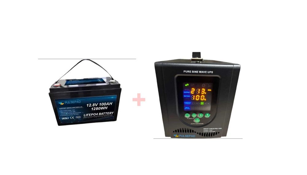 Комплект резервного живлення SINUS PRO 1000 + LiFePO₄ АКБ 12В 100Ah