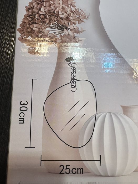Lustro wiszące boho na sznurze Nowe