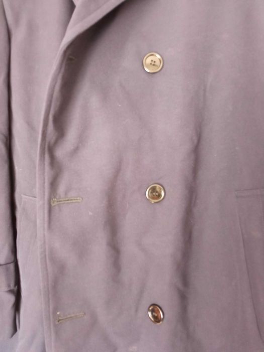 Gabardina vintage militar belga azul escuro unissex