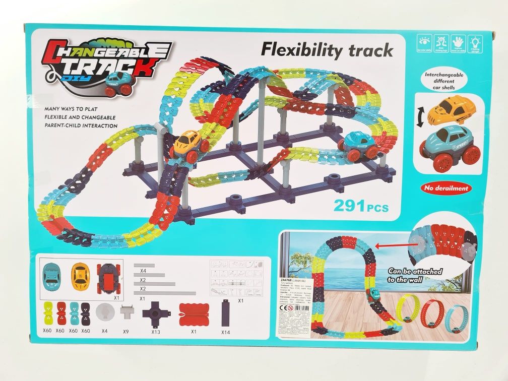 Nowy długi tor samochodowy z autkiem giętki - zabawki
