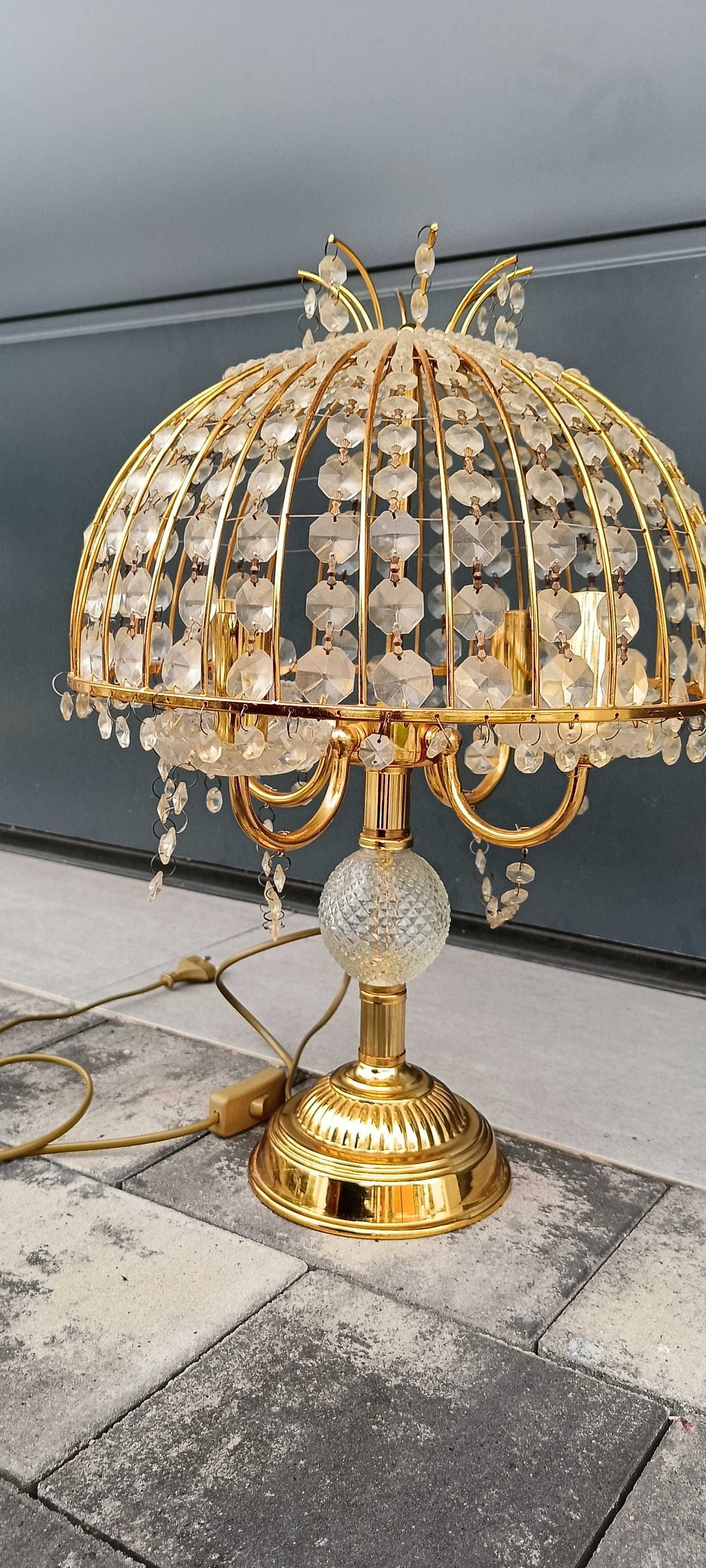 Stylowa lampa gabinetowa w stylu glamour z kryształkami