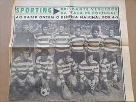 Notícias (Moçambique) SPORTING 1971  Vencedor TAÇA Portugal c/42x36 cm