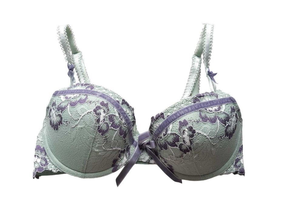 Koronkowy stanik biustonosz 70D 32D NEXT wzór kwiaty bielizna damska