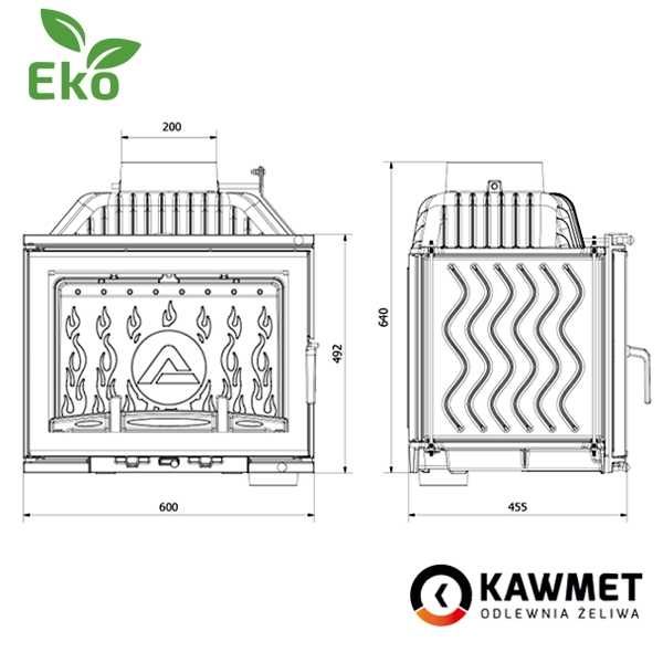 Каминная топка KAWMET W17 (12.3 kW) EKO 119кг (в наличии)