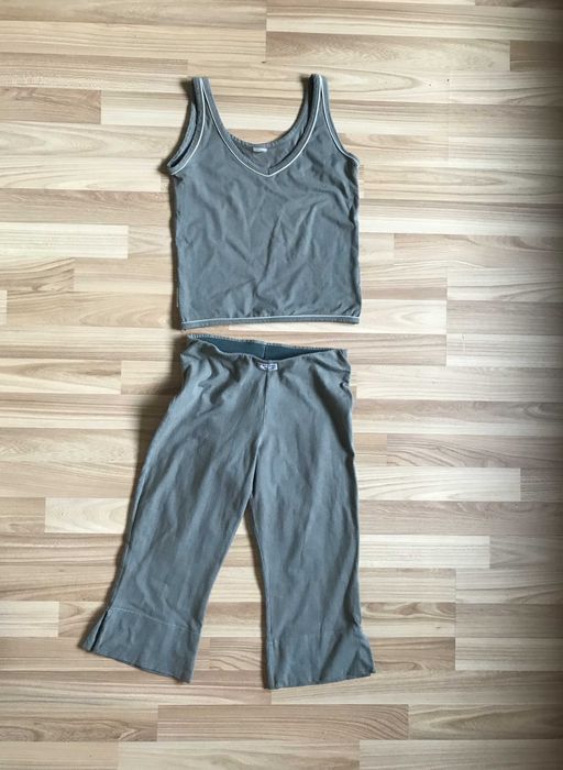 Bluzka i spodnie / szorty  do jogi biegania r. 36 Active Wear Khaki